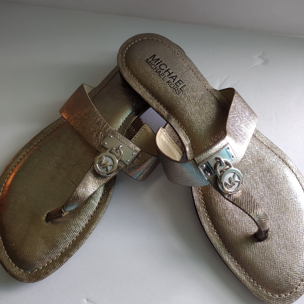 Authentic MK Beige Slip-on Sandals